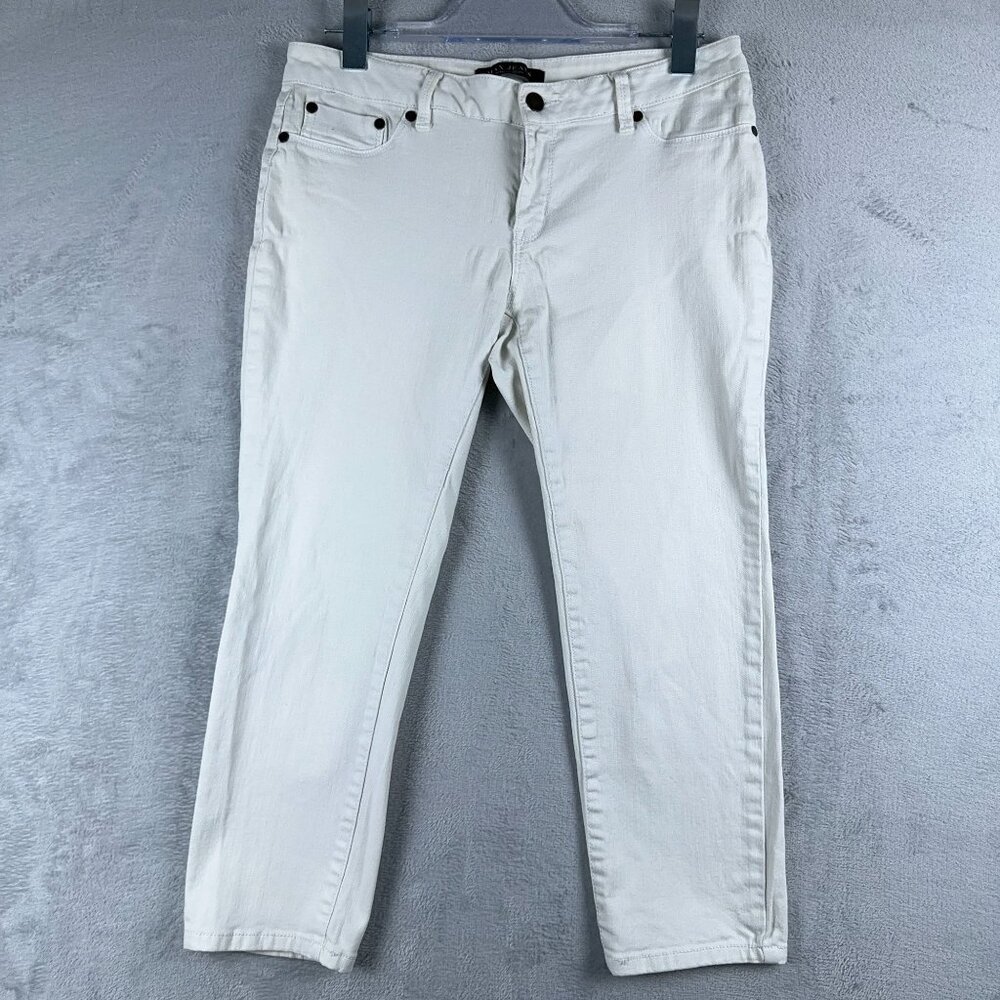 Max Jeans Womens Skinny Ankle Jeans Low Rise Denim Stretch White Size 6